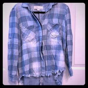 VINTAGE HAVANA denim gingham shirt